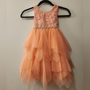 American Princess Coral Peach Pink Formal Girls Toddler Dress 4T